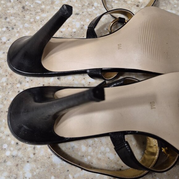 Women's Guess Black Leather Heels w Crystal Embellishments Size 9M NIB - Picture 8 of 10